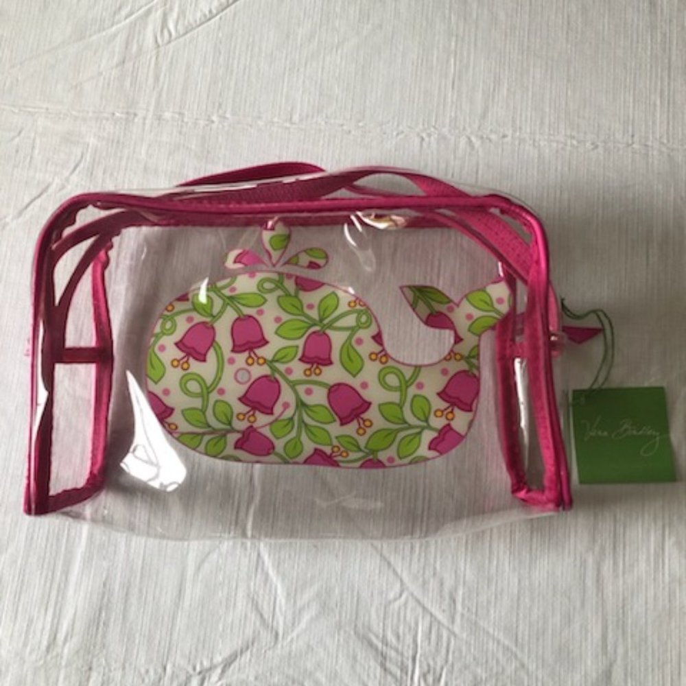 VERA BRADLEY CLEAR COSMETIC BAG WHALE LILLI BELL NWT PREPPY